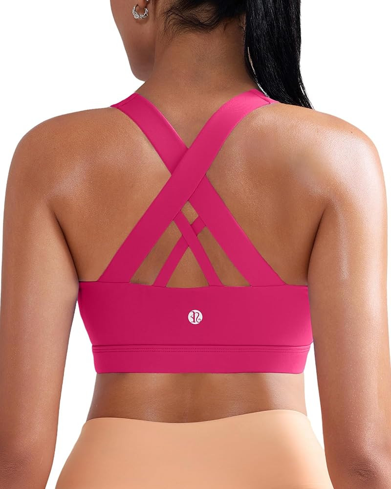 RUNNING GIRL Sports Bra for Women, Criss-Cross Back Padded Strappy Sports Bras Medium Support Yog... | Amazon (US)