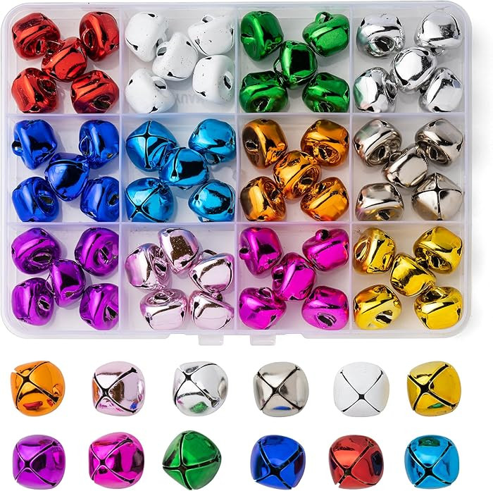 12 Colors Jingle Bells for Crafting, 60PCS Colorful Small Bell for Crafts, 0.59 Inch Bulk Christm... | Amazon (US)