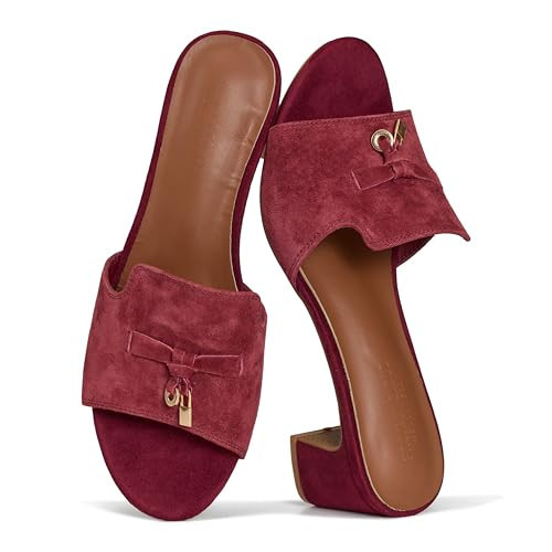 Project Cloud 100% Genuine Leather Sandals Women Footwear - Memory Foam Insole & Non-Slip Women Sandals Dressy - Lightweight Womens Heels Sandals - Slides for Women 2026(Monaco,SANGRIASDE,6M) | Amazon (US)