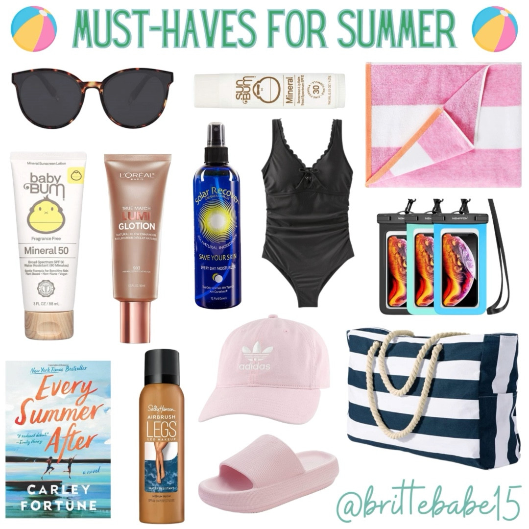 All of my must-haves for summer! 

Bathing suit - L 
Slides (tts) - 7.5

#LTKswim #LTKSeasonal #LTKunder50