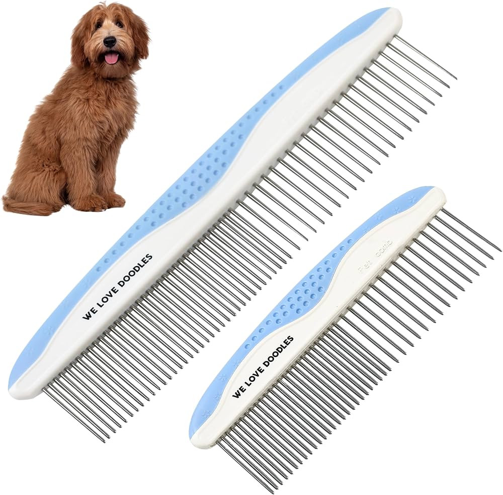 Metal Dog Comb, Dog Combs for Grooming Matting, Doodle Brush, Dematting Comb for Dogs, Dog Groomi... | Amazon (US)