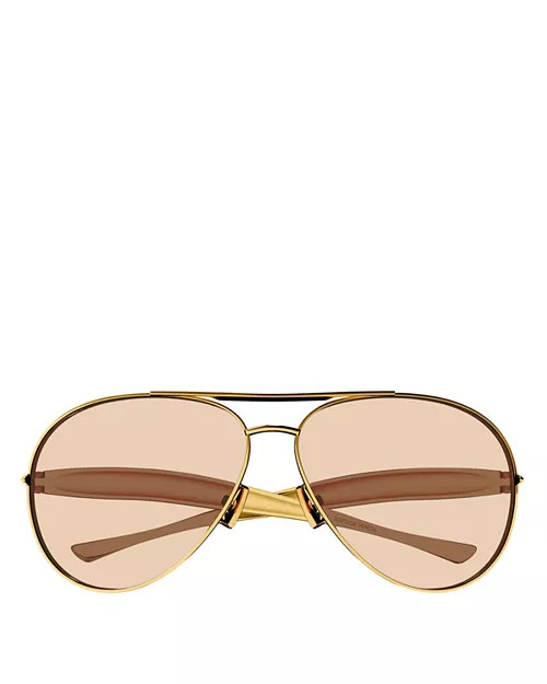 Bottega Veneta Sardine Pilot Metal Sunglasses, 64mm  | Bloomingdale's Jewelry & Accessories Sungl... | Bloomingdale's (US)