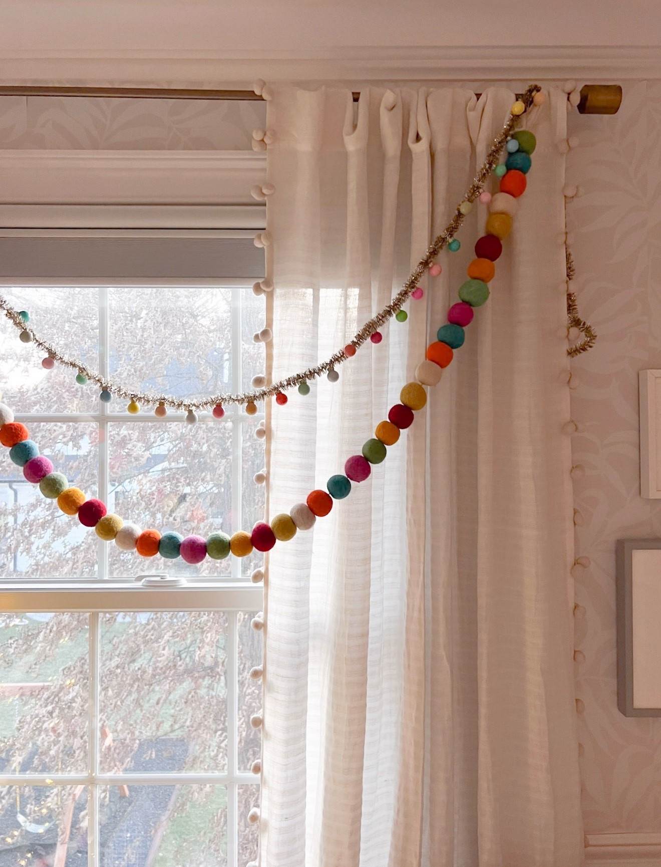 Colorful holiday garland in a as bedroom last year! Truly one of my favorite holiday decorations. It sells out early every year but it’s back and currently in stock!! 

#LTKHoliday #LTKHome #LTKSeasonal