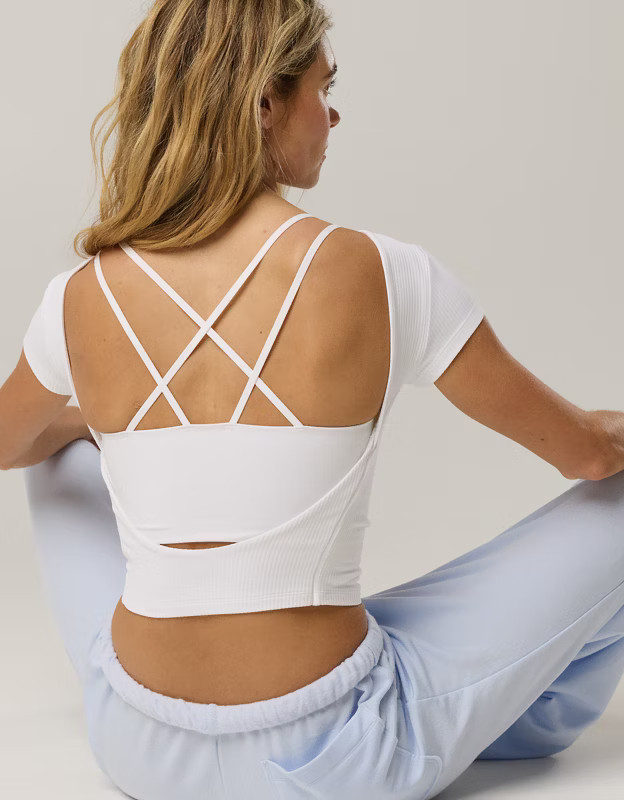 OFFLINE By Aerie Real Me XTRA Rib Open Back T-Shirt | Aerie
