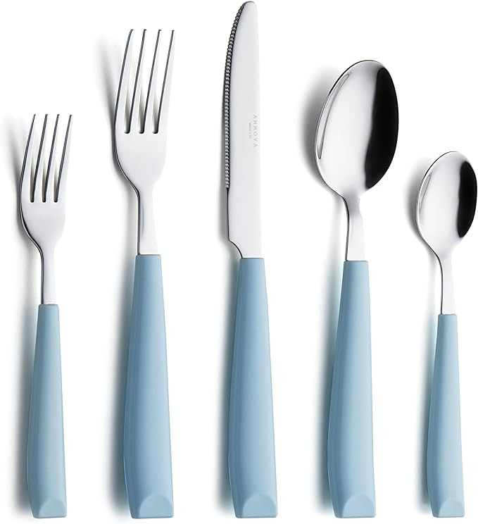 ANNOVA Silverware Set Stainless Steel Colorful Handle Tableware Kitchen Flatware Set Utensils, In... | Amazon (US)
