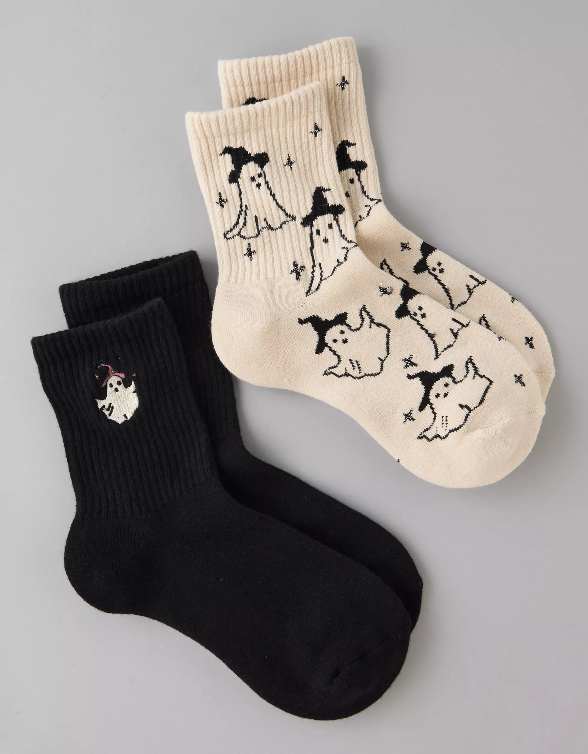 AE Ghost Cropped Crew Socks 2-Pack | American Eagle Outfitters (US & CA)
