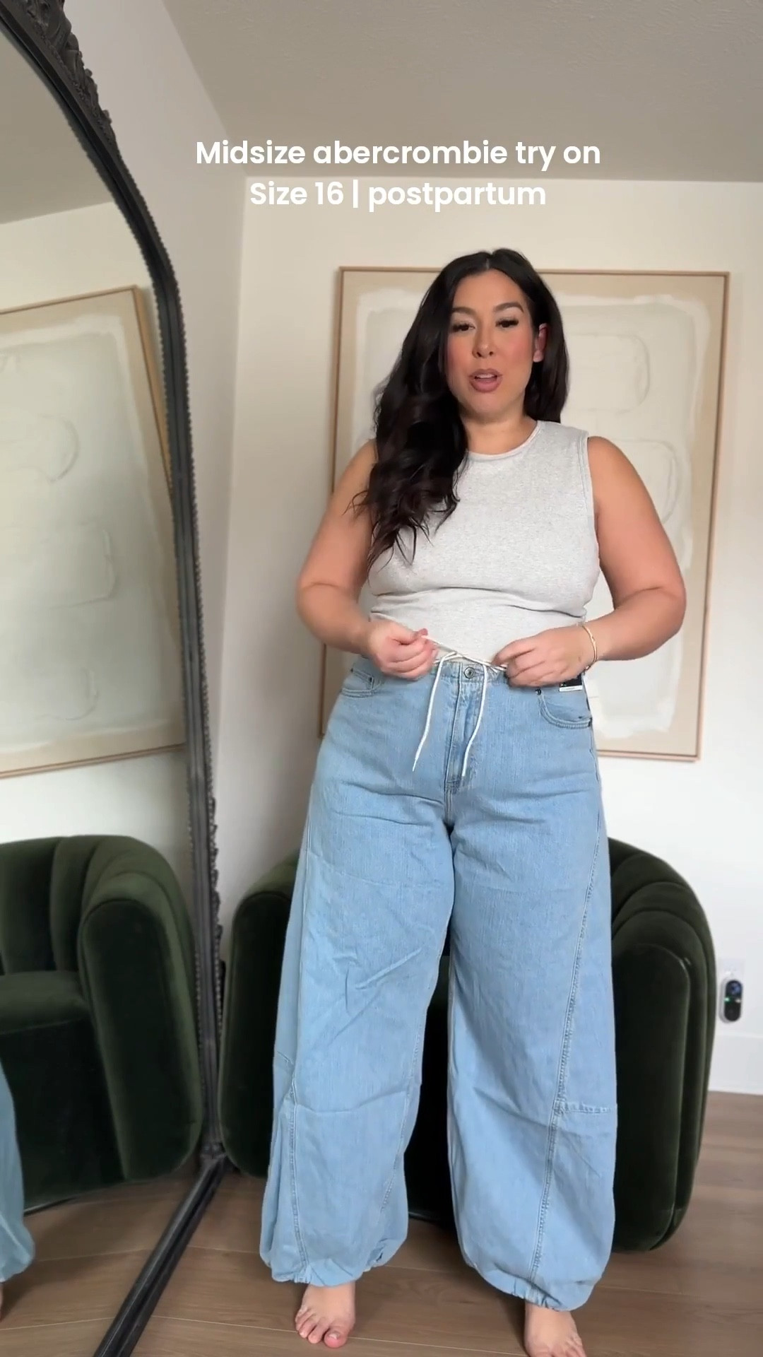 Midsize Abercrombie outfit try on! Loving this tank with the built in bra. These jeans are a little long but still cute! Size 16 | 6 days postpartum 
-
-
-
Abercrombie midsize, Abercrombie try on, postpartum, postpartum outfits, postpartum ootd, Abercrombie postpartum, dress, loungewear, denim, new mom

#LTKSeasonal #LTKootd #LTKMidsize