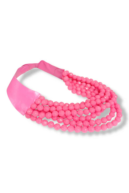 Carla Fuchsia Faceted Bead Statement Necklace | The Willow Tree