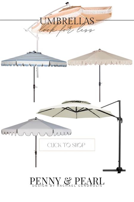 Designer-look umbrellas for your outdoor space at affordable prices. Most under $200!

Get the look for less and follow @pennyandpearldesign for more home style✨



#LTKhome #LTKSeasonal #LTKsalealert