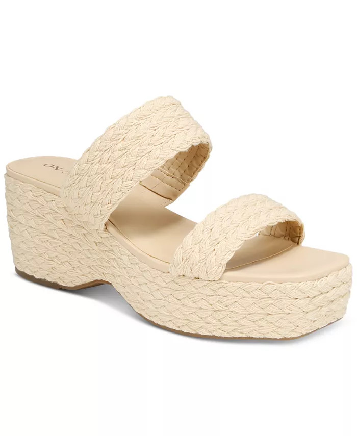 On 34th Women's Norina Woven Two Band Wedge Sandals, Created for Macy's - Macy's | Macy's