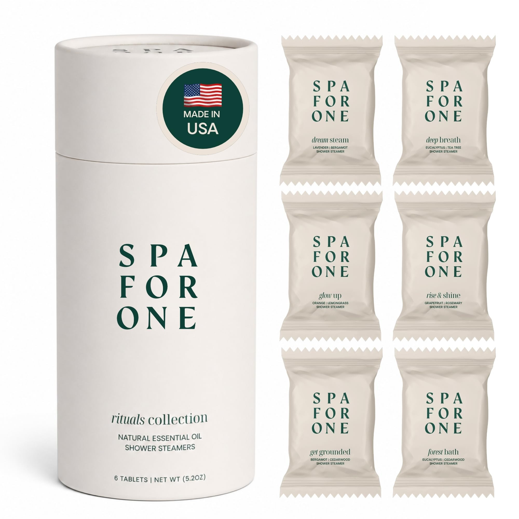Amazon.com: Spa For One Shower Steamers Aromatherapy 6 Pack – Made in USA with Natural Essentia... | Amazon (US)