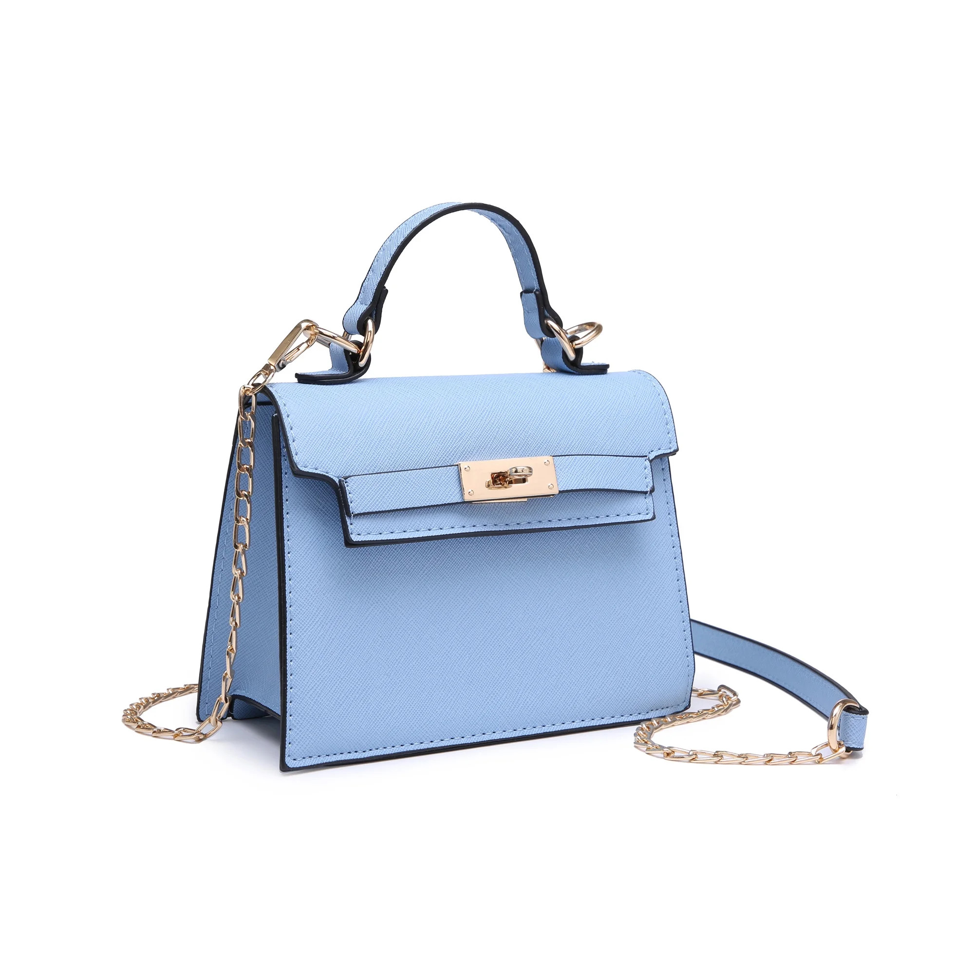 XB Womens Mini Satchel Crossbody Bag Faux Leather Shoulder Handbag Top Handle Tote with Chain Str... | Walmart (US)