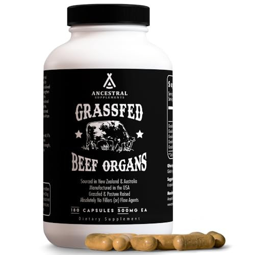Ancestral Supplements Grass Fed Primal Beef Organ Supplement, 180 Ct | Amazon (US)