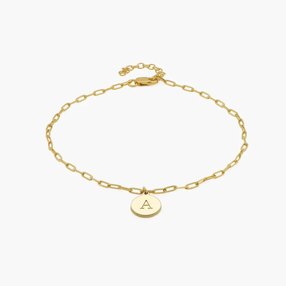 Lilian Initial Anklet Chain - Gold Vermeil | Oak & Luna (US)