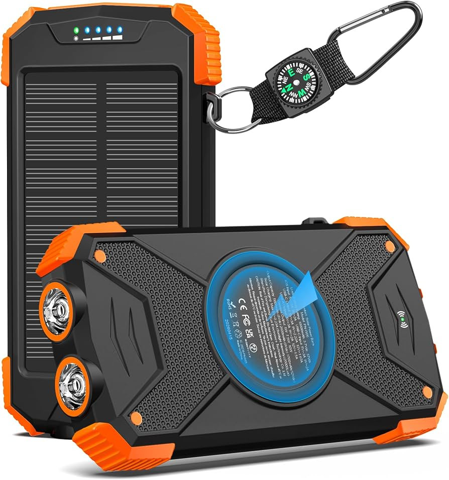 BLAVOR Solar Power Bank 10,000mAh, Portable Wireless Charger, 20W Fast Charging External Battery ... | Amazon (US)