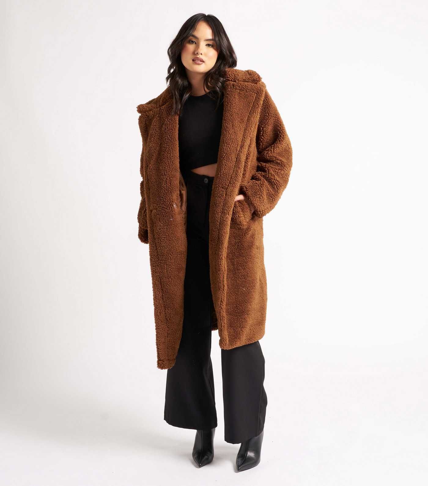 Urban Bliss Tan Teddy Coat | New Look | New Look (UK)