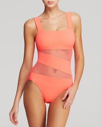 DKNY Mesh Effect Splice Maillot One Piece Swimsuit | Bloomingdale's (US)