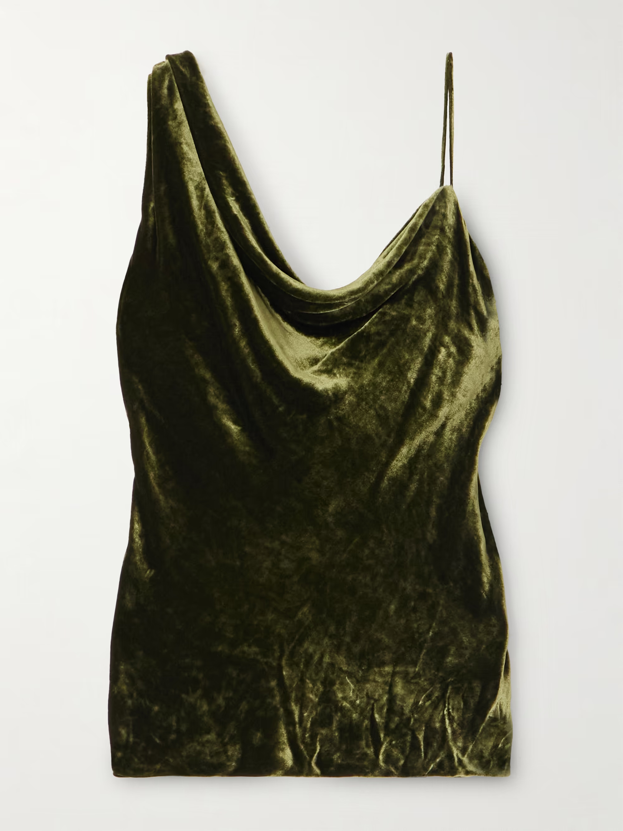Asymmetric draped velvet top | NET-A-PORTER (UK & EU)