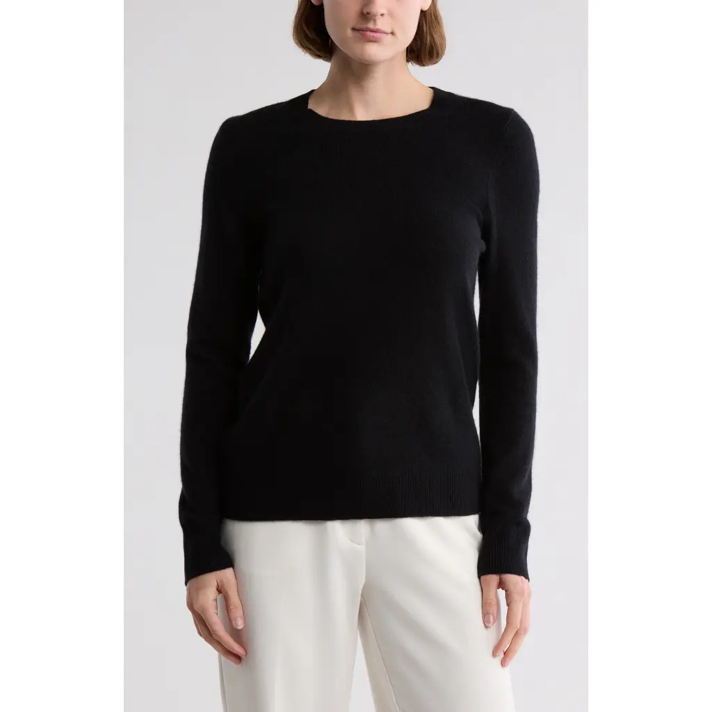 Nordstrom Cashmere Crewneck Sweater in Black Rock at Nordstrom Rack, Size Small | Nordstrom Rack