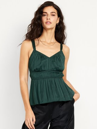Waist-Defined Satin Top | Old Navy (US)