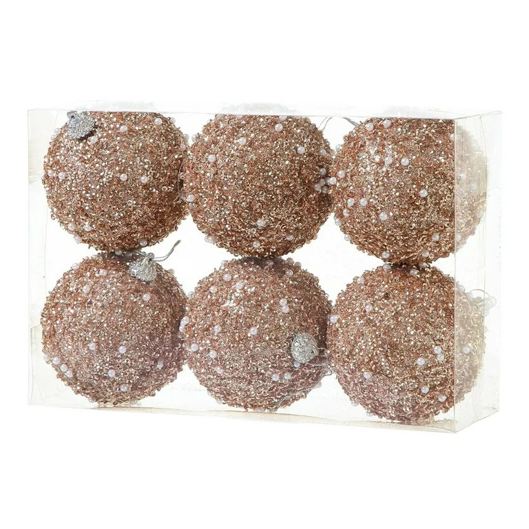 Chiccall 6 Pcs 3 Inch Exquisite Christmas Tree Ball Ornaments, Glitter Sequin Foam Ball Ornaments... | Walmart (US)
