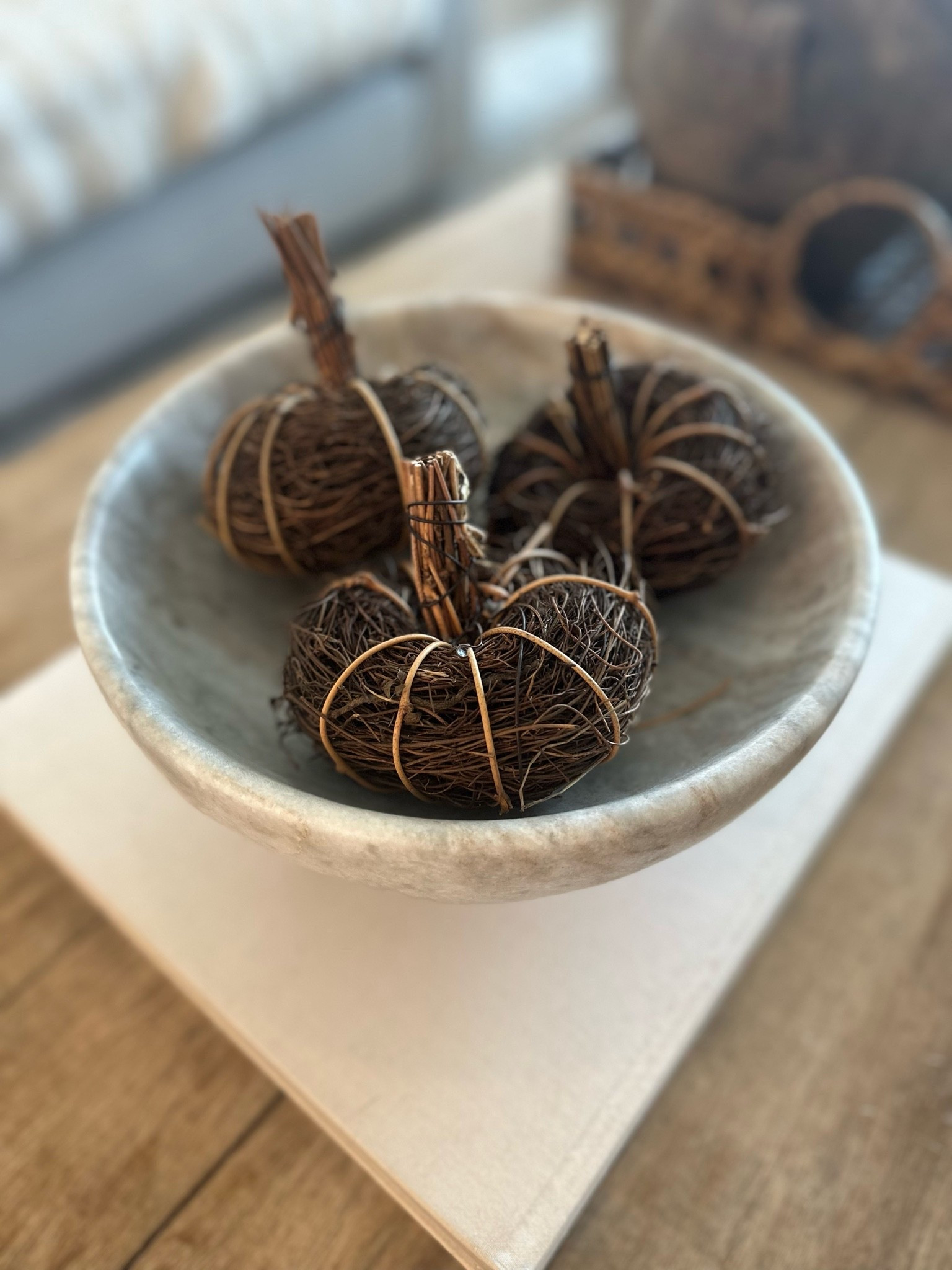 Love this marble bowl with these pumpkins! The pumpkins come in a set of four and are perfect for fall decor

#LTKHome