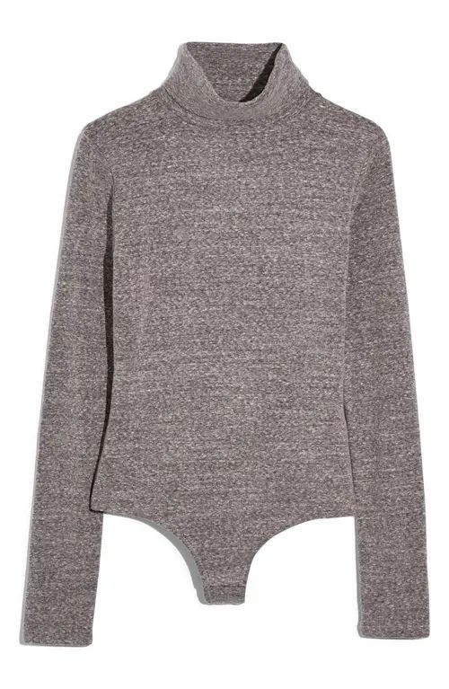 Madewell Turtleneck Bodysuit in Heather Smoke at Nordstrom, Size Xx-Large | Nordstrom