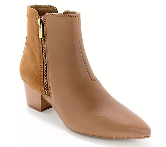 Clarks Collection Leather Heeled Ankle Boots - Ellanie Vibe - QVC.com | QVC