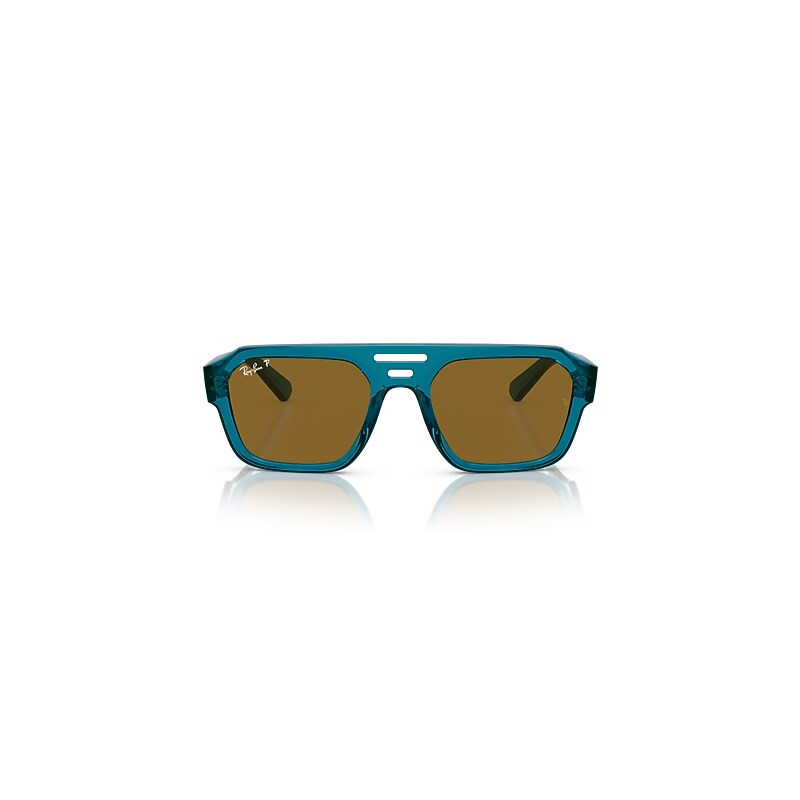 Ray-Ban Corrigan Bio-based Sunglasses Transparent Light Blue Frame Brown Lenses Polarized 54-20 | Ray-Ban (US)