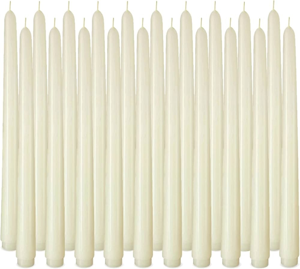 20 Pack Ivory Taper Candles, 7-8 Hours Burn Time, Unscented, Smokeless and Dripless, 4/5 x 10 Inc... | Amazon (US)