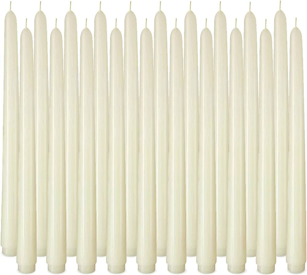 Arosky 20 Pack Ivory Taper Candles, 7-8 Hours Burn Time, Unscented, Smokeless and Dripless, 4/5 x... | Amazon (US)