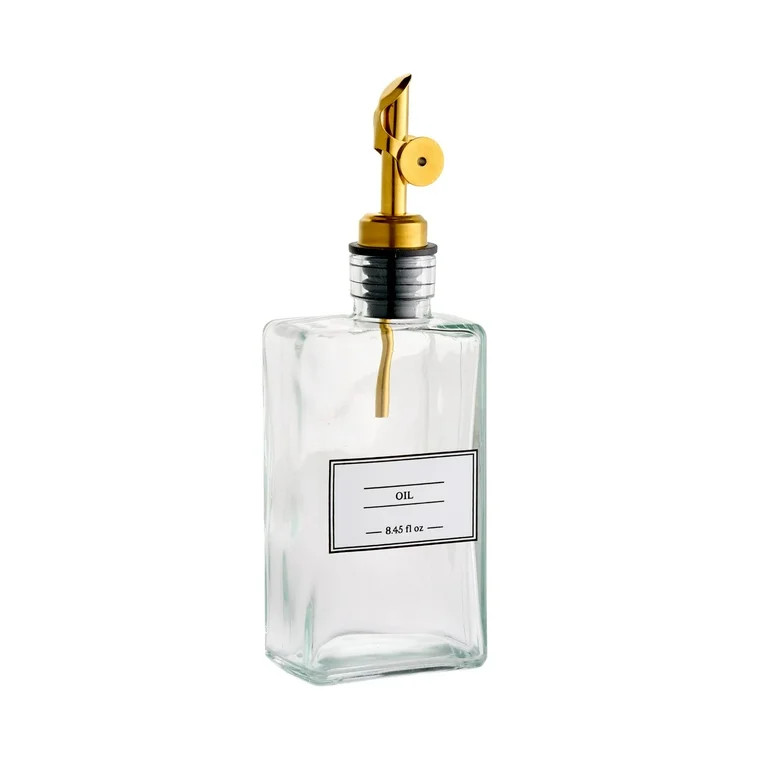 Better Home & Gardens 8.45 oz Unfilled Glass Oil Cruet Bottle with Gold Spout - Walmart.com | Walmart (US)