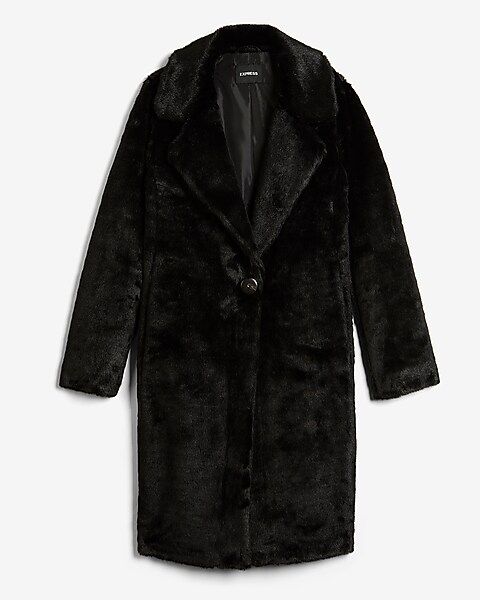 long faux fur coat | Express