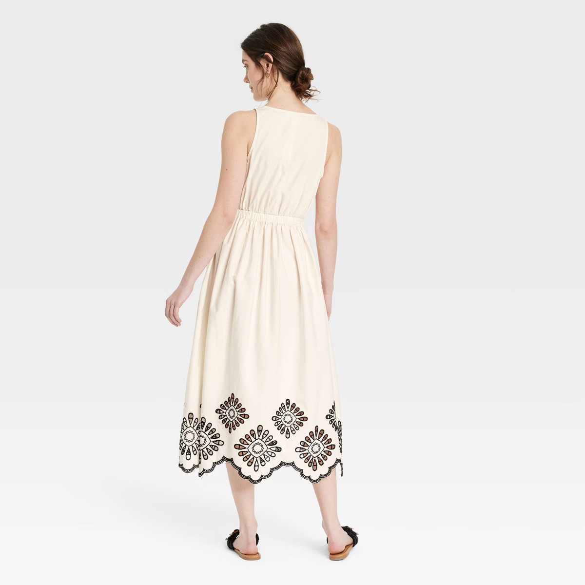 Women's Eyelet Maxi Sundress - Universal Thread™ Cream | Target