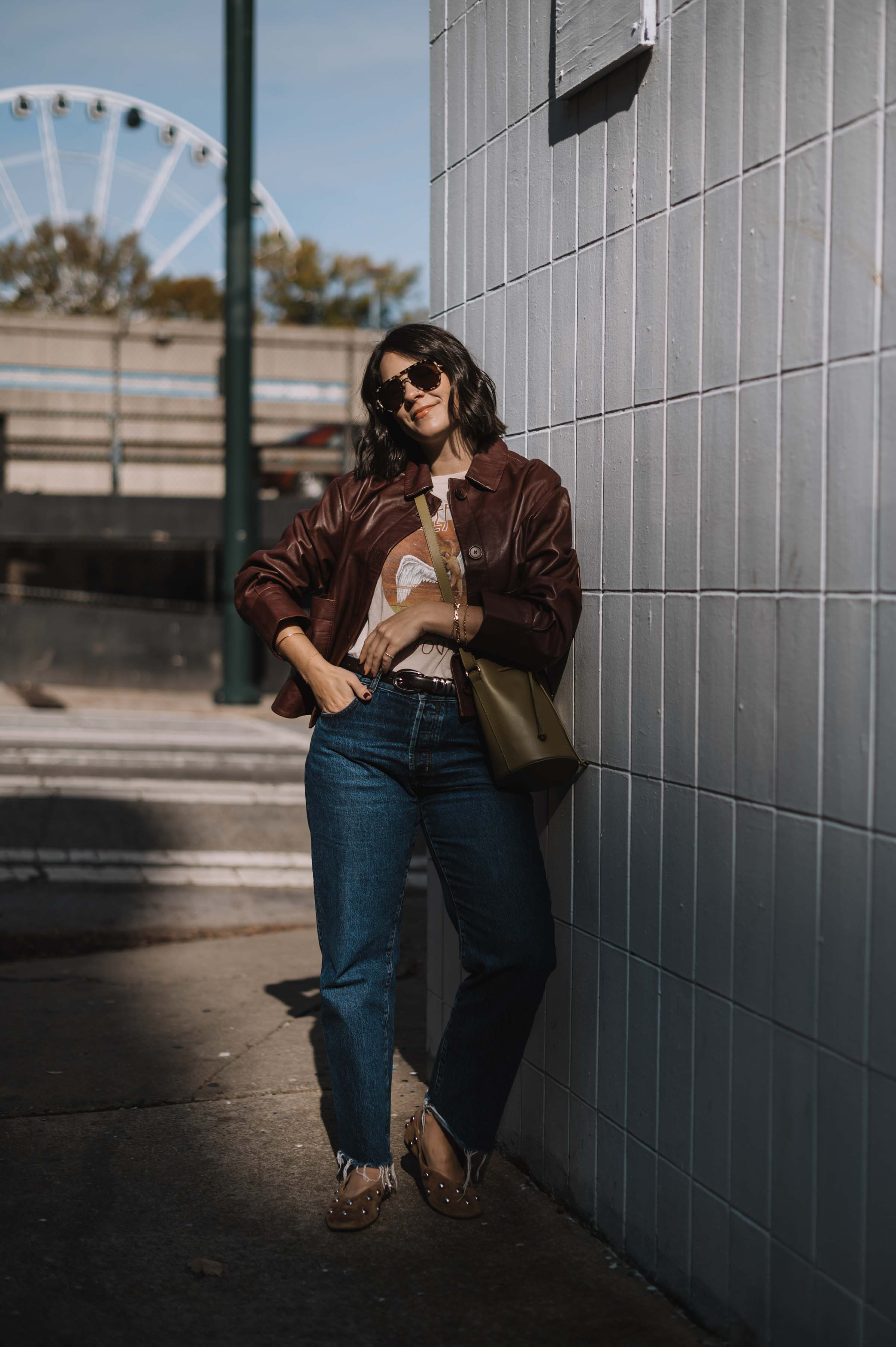 Closet MVPs.

When I look back at the last few months of what I’ve reached for most, this is the outfit.

@sezane burgundy leather boxy jacket. I’ve been wanting a burgundy leather jacket of some sort in my closet, and my god this is so good and goes with so much.

@madewell long line straight jeans. I sized up maybe a little too much with these, but they’re officially my comfy straight-leg jeans. Love them so much I got my regular size too (they run small so size up at least 1 size for a normal fit).

@madewell studded flats. Shocked how much I love and wear these. So cute, and buttery soft.

@daydreamerlaclothing concert tee. They make THE best concert tees and this one is always on heavy rotation.


📷 @kvcphotography 

 #LTKgrwm #LTKootd #LTKFindsUnder100