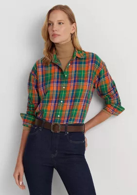Lauren Ralph Lauren Women's Plaid Cotton Twill Shirt | Belk