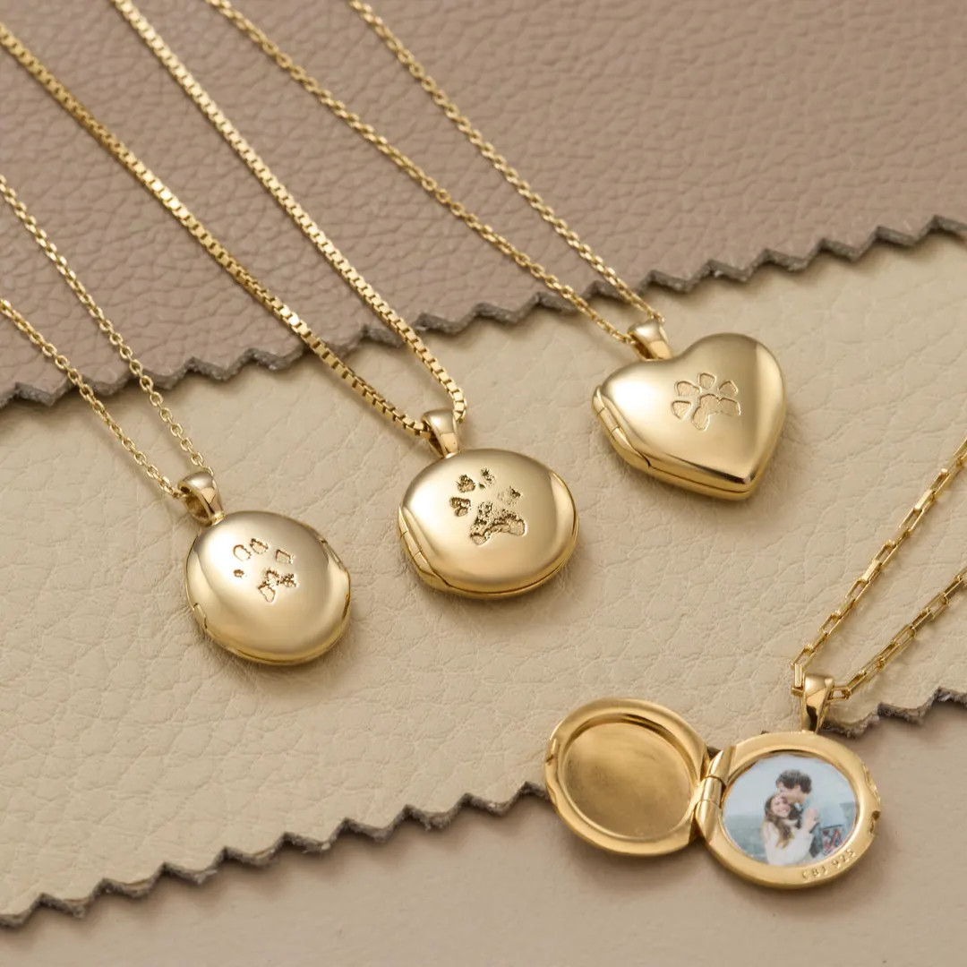 Actual Dog Paw Print Locket Necklace Codeblue Jewelry | Personalized Photo Lockets | Pet Memorial... | Etsy (US)