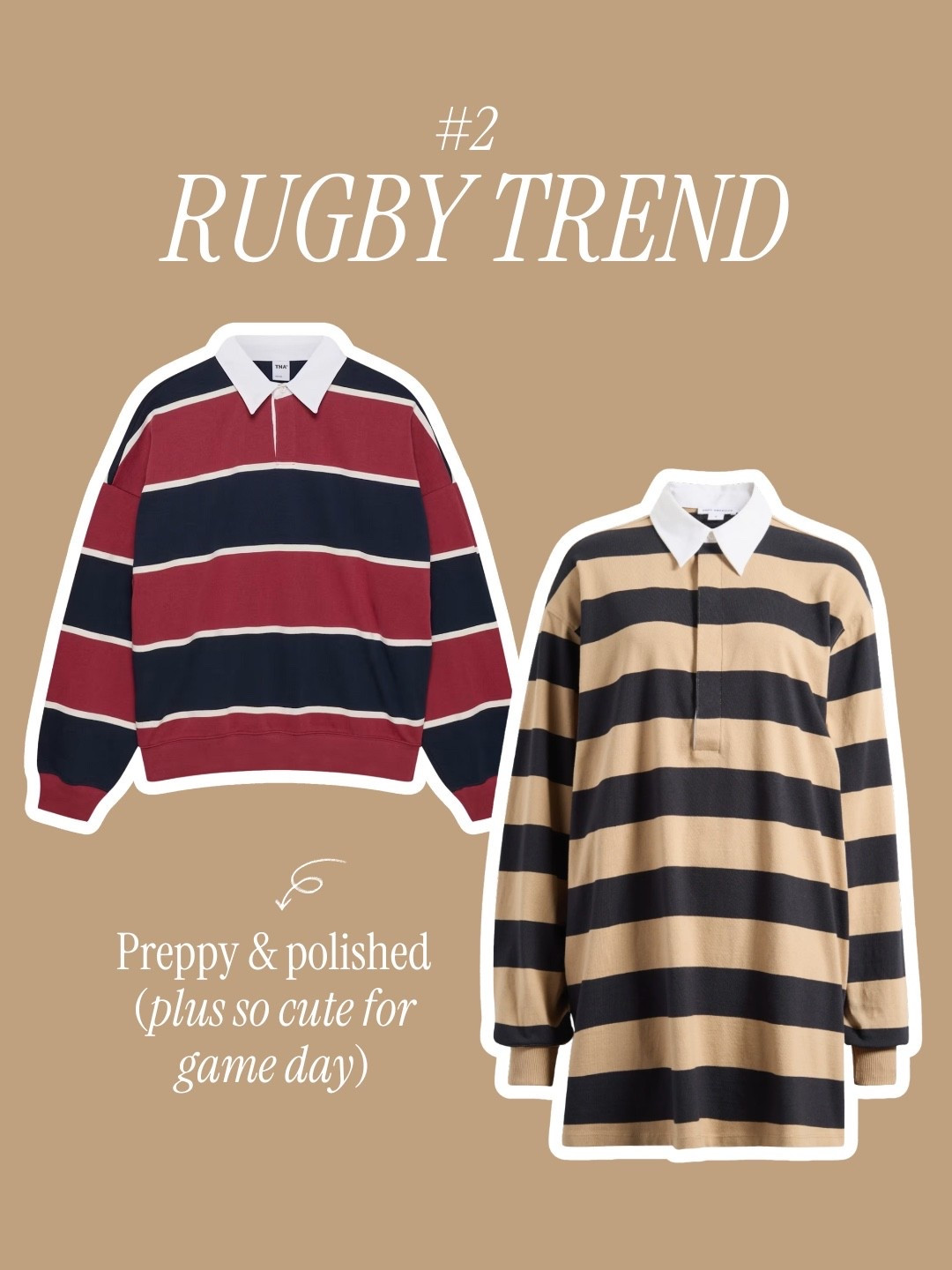 Rugby trend is one of my favorites for Fall! Love this striped polo top and striped polo dress (Amazon similar find also linked!) for game day outfits and casual style. Will be so cute styled with boots

#LTKStyleTip #LTKSeasonal