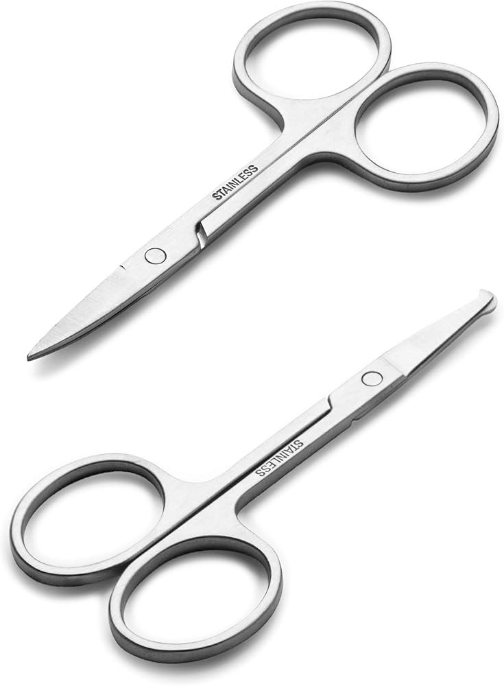 Facial Hair Small Grooming Scissors For Men Women - Eyebrow, Nose Hair, Mustache, Beard, Eyelashe... | Amazon (US)