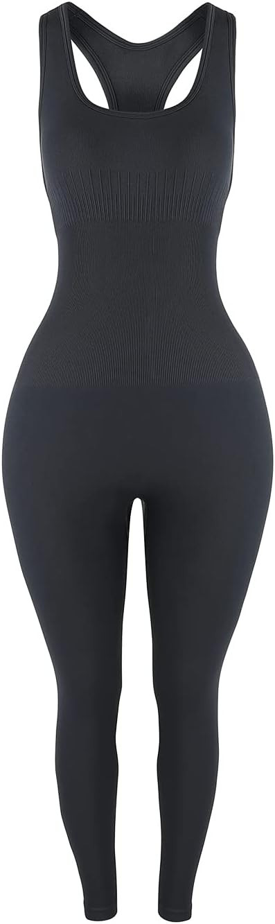 AUROLA Power Workout Jumpsuit for Women Yoga Gym Seamless One Piece Racerback Tummy Control Padde... | Amazon (US)
