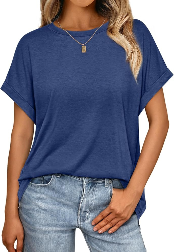 AUTOMET Womens Summer Tops Oversized Short Sleeve Business Casual T Shirts Trendy Fashion Clothes... | Amazon (US)