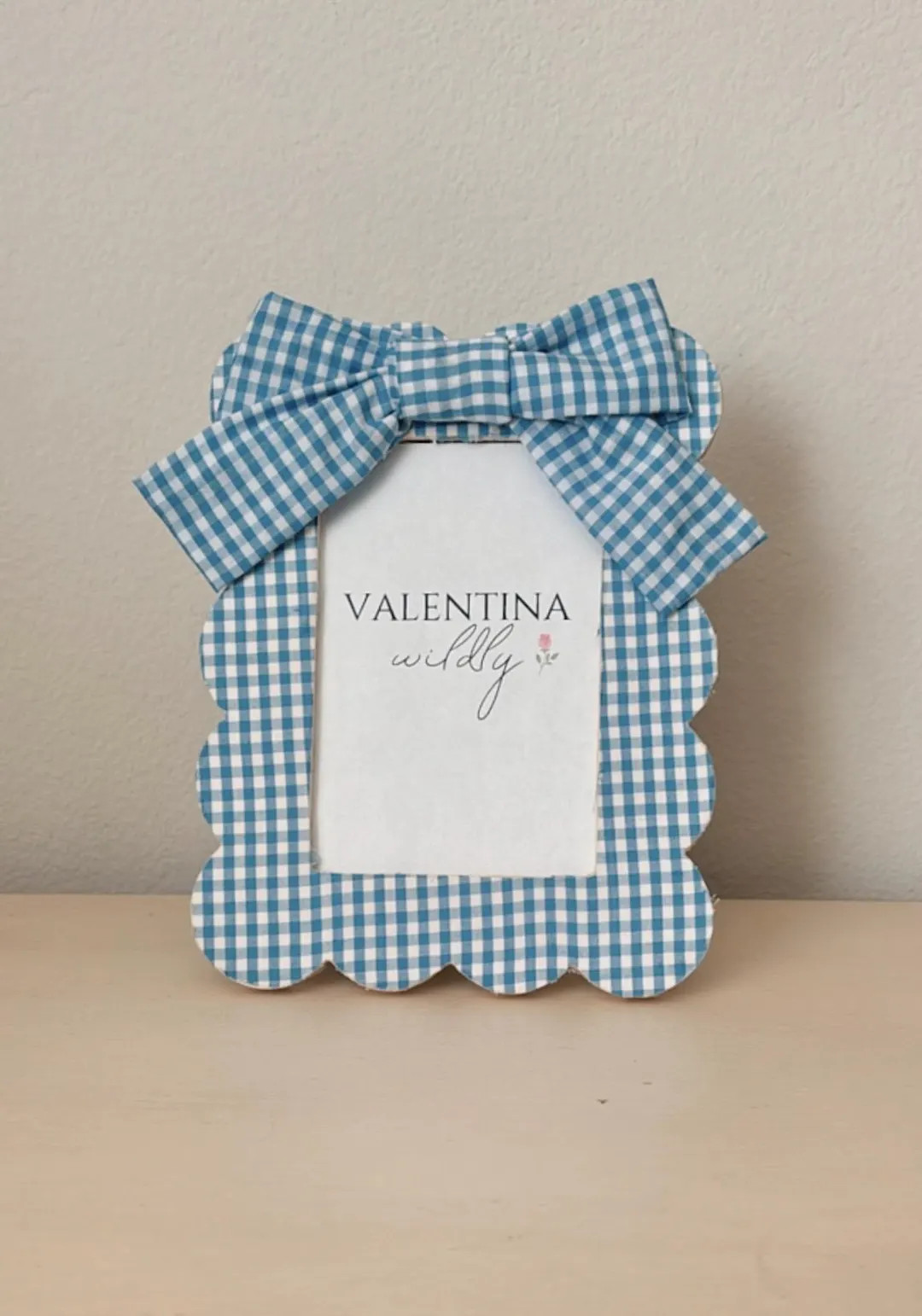 Handmade Gingham Bow Picture Frame: 4x6 Photo Display - Etsy | Etsy (US)