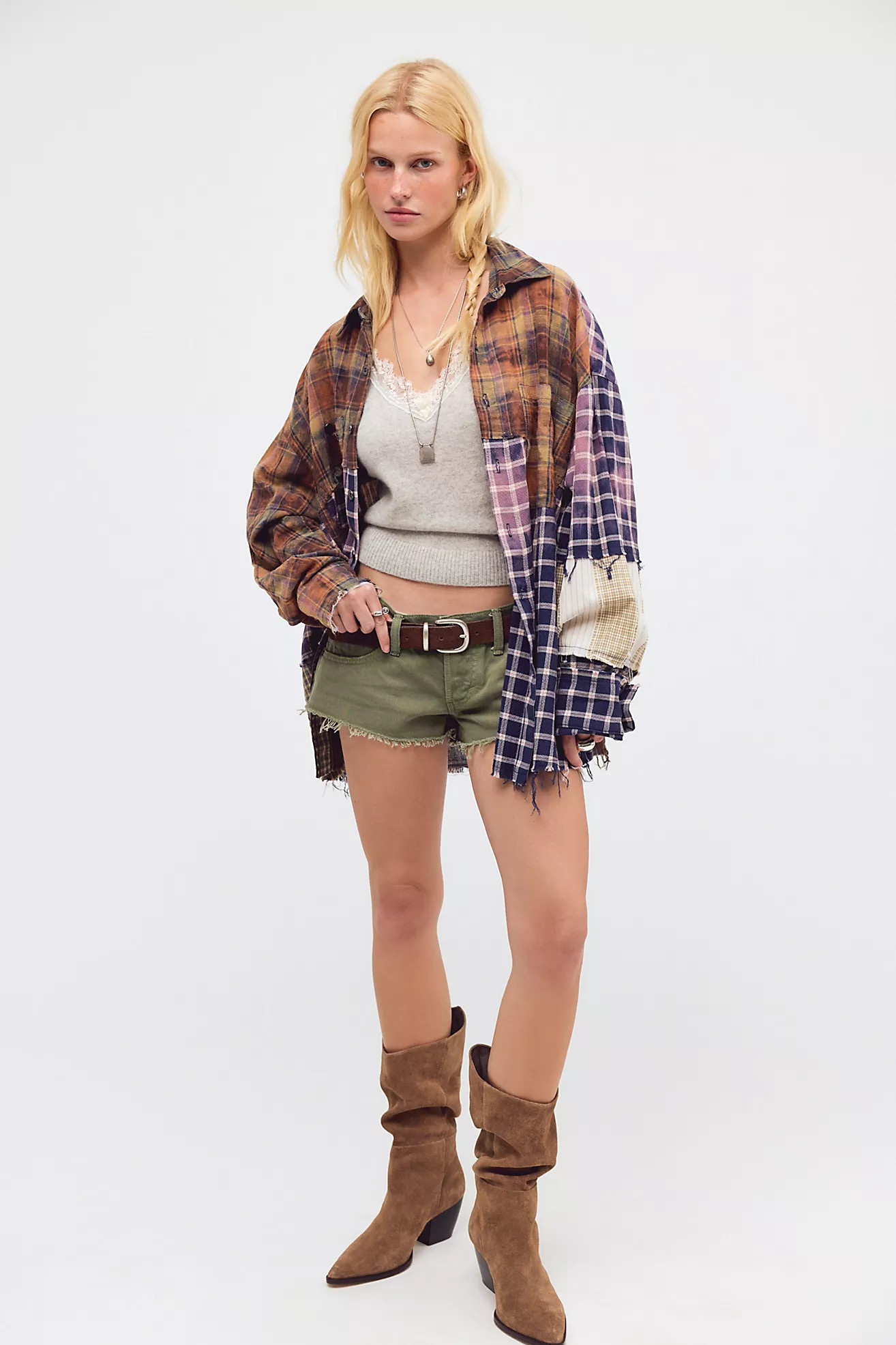 The Tales Repaired Mixed Flannel Shirt | Free People (Global - UK&FR Excluded)