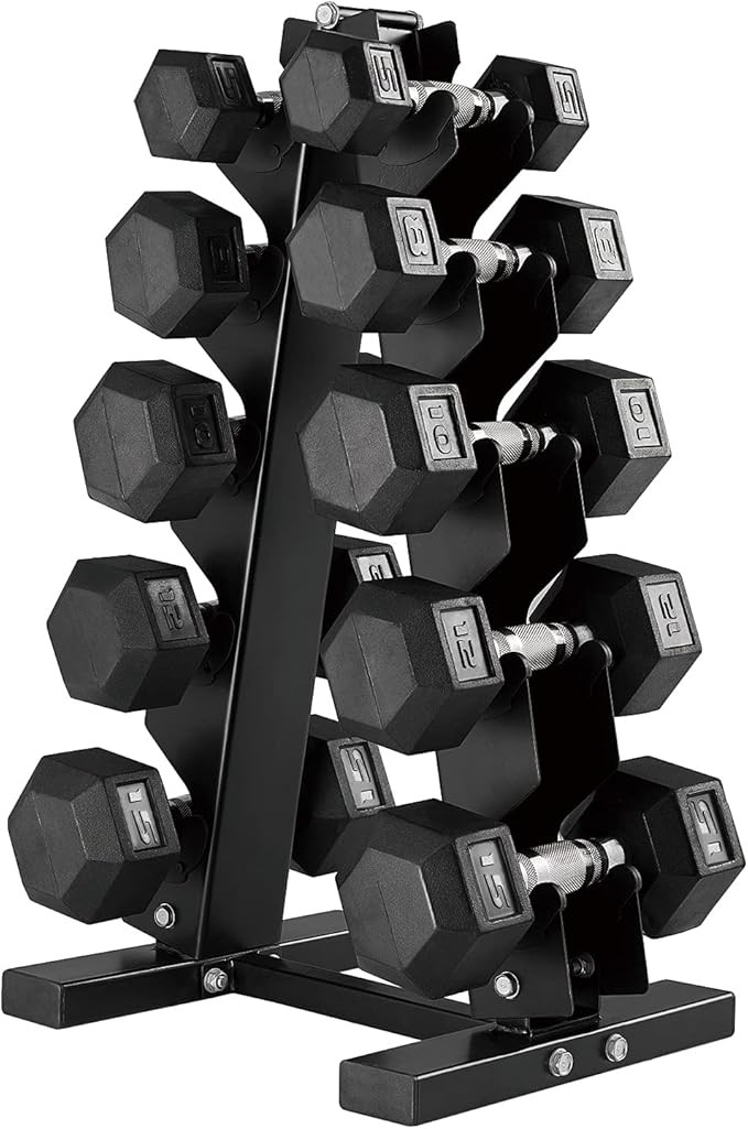 papababe Dumbbell Set Rubber Encased Hex Dumbbell Free Weights Dumbbells Set Home Weight Set | Amazon (US)