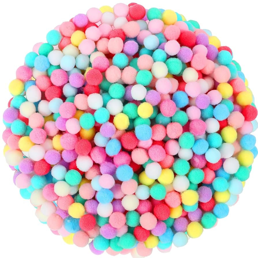 SEPGLITTER Pom Poms Balls, 1000 Pieces 1 cm Pastel Pom Poms for Holiday Crafts Making DIY Miniatu... | Amazon (US)