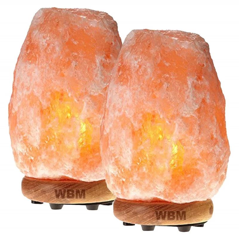 Barney Natural Pink Salt Lamp with Neem Wooden Base,6-8lbs | Wayfair North America