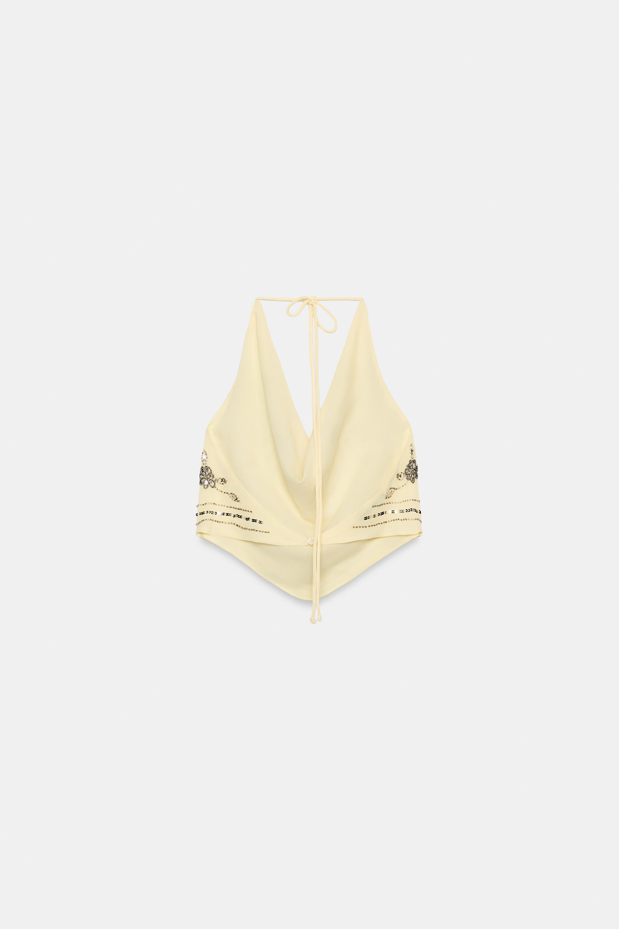 BEADED HALTER TOP | Zara Canada