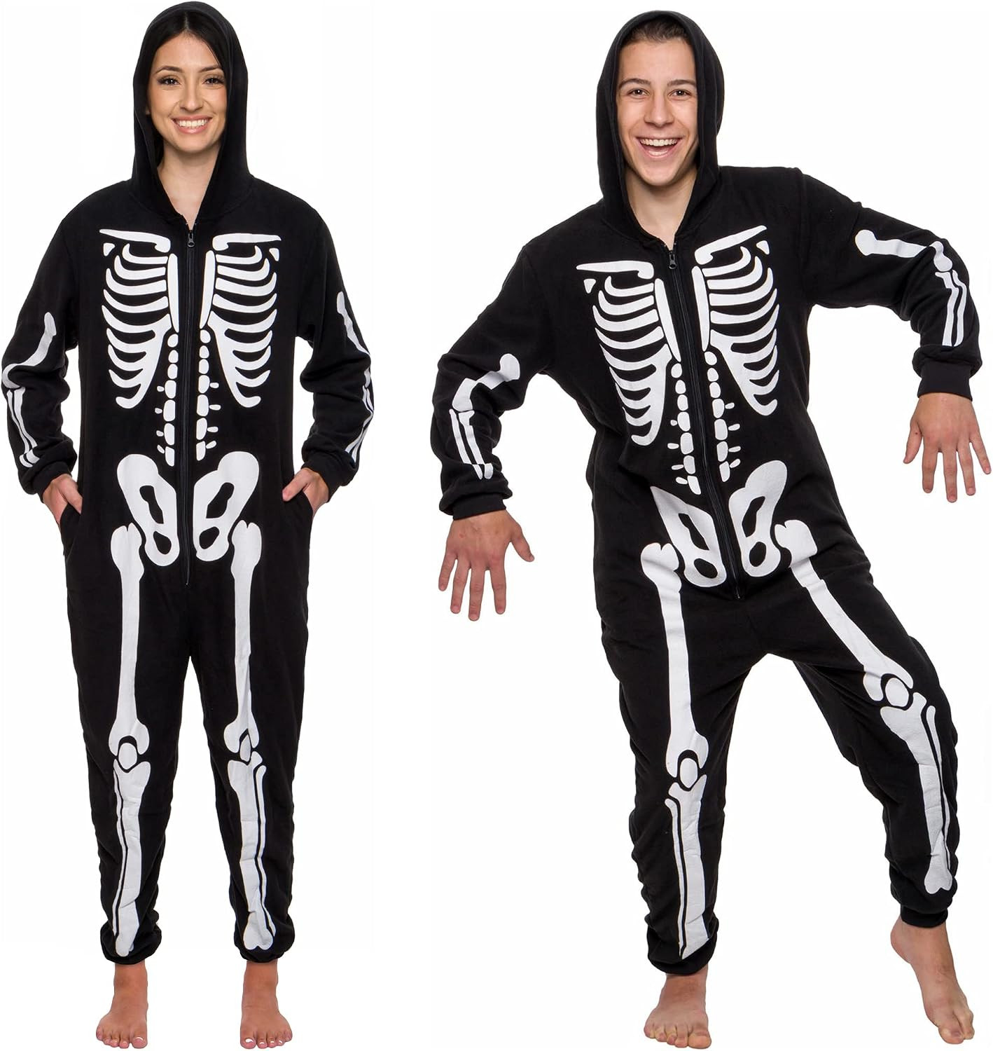 Funziez! Slim Fit Adult Onesie - Animal Costume - Plush Unisex Halloween One Piece Cosplay Suit for Women and Men | Amazon (US)