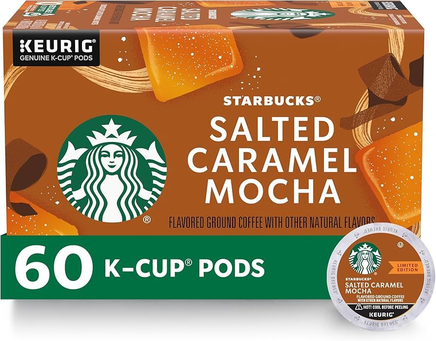 Starbucks K-Cup Coffee Pods, Salted Caramel Mocha Naturally Flavored Coffee for Keurig Brewers, 1... | Amazon (US)