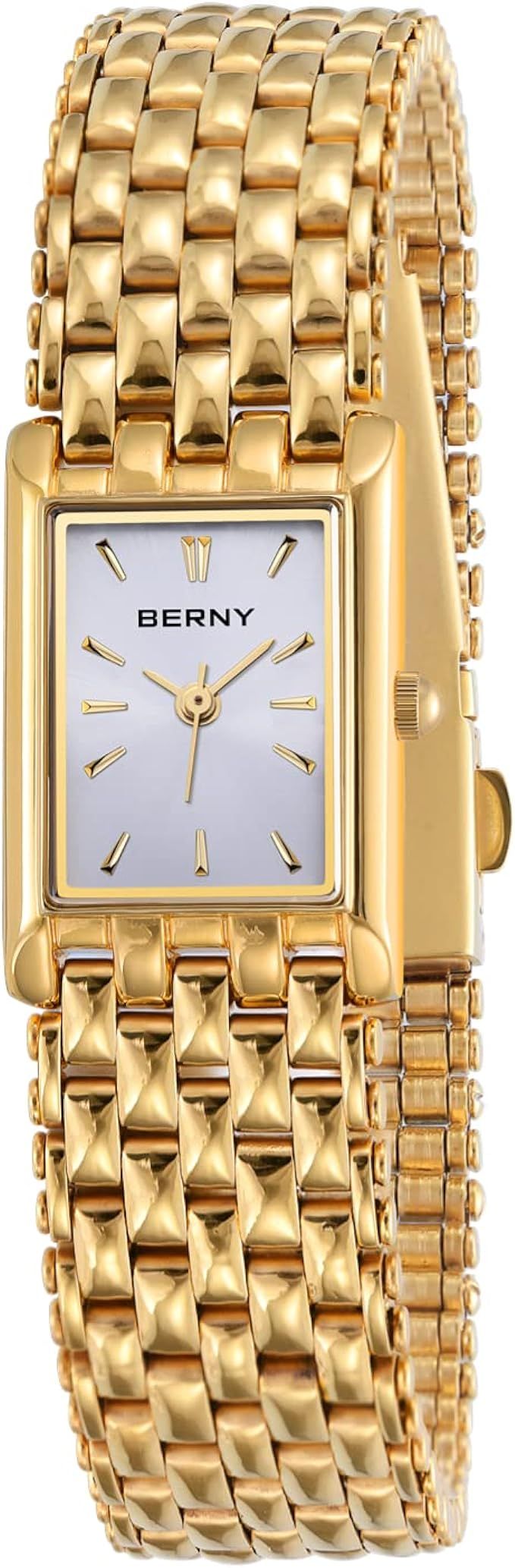 BERNY Gold Watches for Women Updated Ladies Quartz Wrist Watches Stainless Steel Band Womens Smal... | Amazon (US)